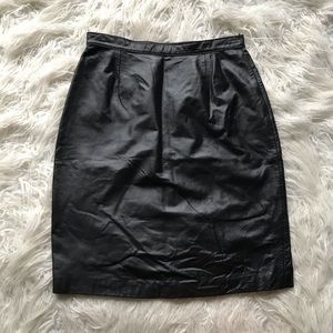 spenser jeremy black lamb‎ leather pencil skirt